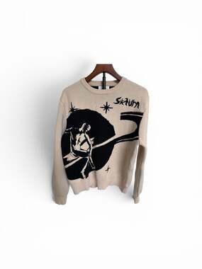 Saturn Los Angeles Graphic Knit Sweater Size M